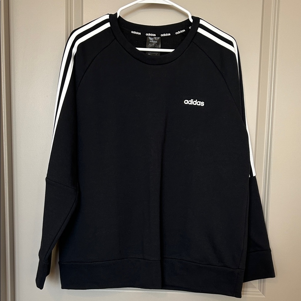adidas Black Sweatshirt with White Stripes
